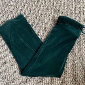 Velvet green flowy pants